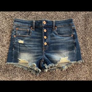 American Eagle High Waisted Button Fly Jean Shorts